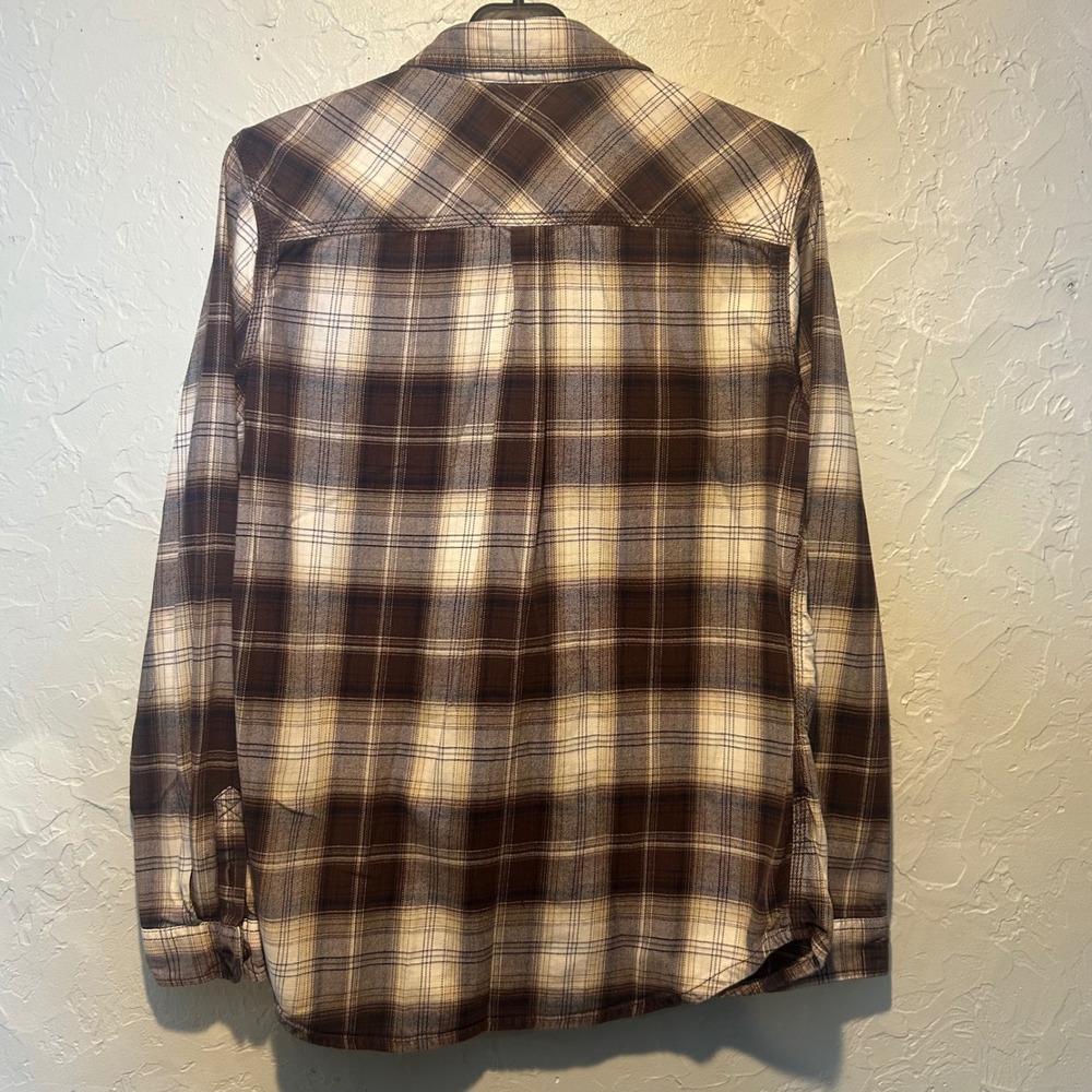 Carhartt Women's Plaid Flannel Shirt Jacket Brown Tan‎ Size M 8 10